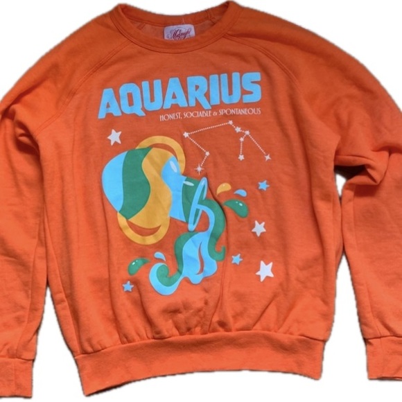 Anthropologie Midnight Rider Zodiac Sweatshirt Aquarius ♒️ Size-S NWOT - Picture 10 of 13